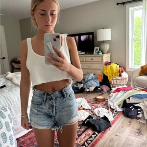 Pacsun denim shorts.